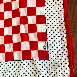 Vintage Anne Klein Polka dot 32” Square Scarf